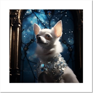 Gothic White Chihuahua Posters and Art